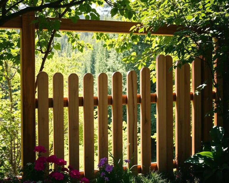 Houten Schuttingen die Een Natuurlijk Uitzicht Creëren