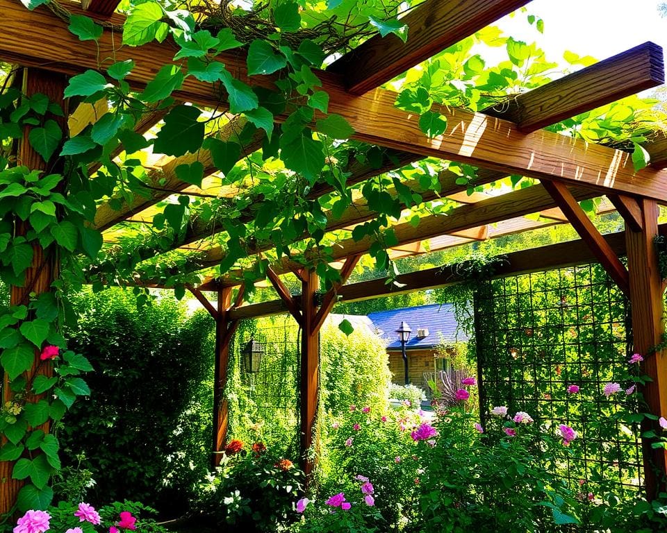 Pergola's die Schatten en Ondersteuning Bieden voor Planten