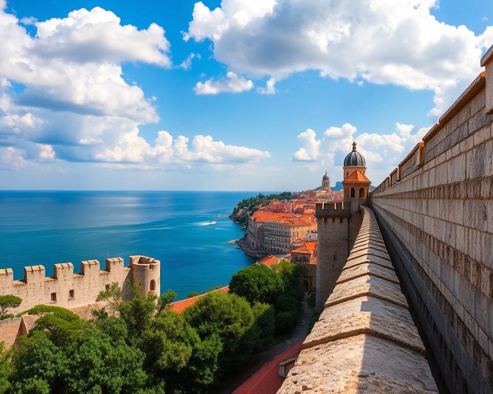 Reizen langs de oude stadsmuren van Dubrovnik