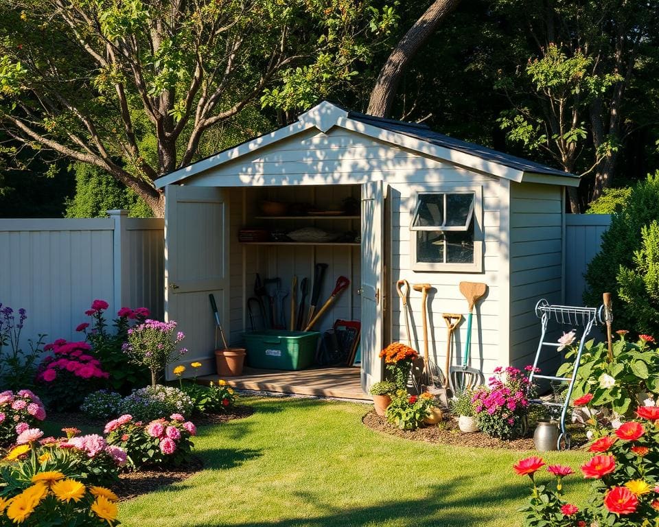 buitenopslag voor een georganiseerde tuin