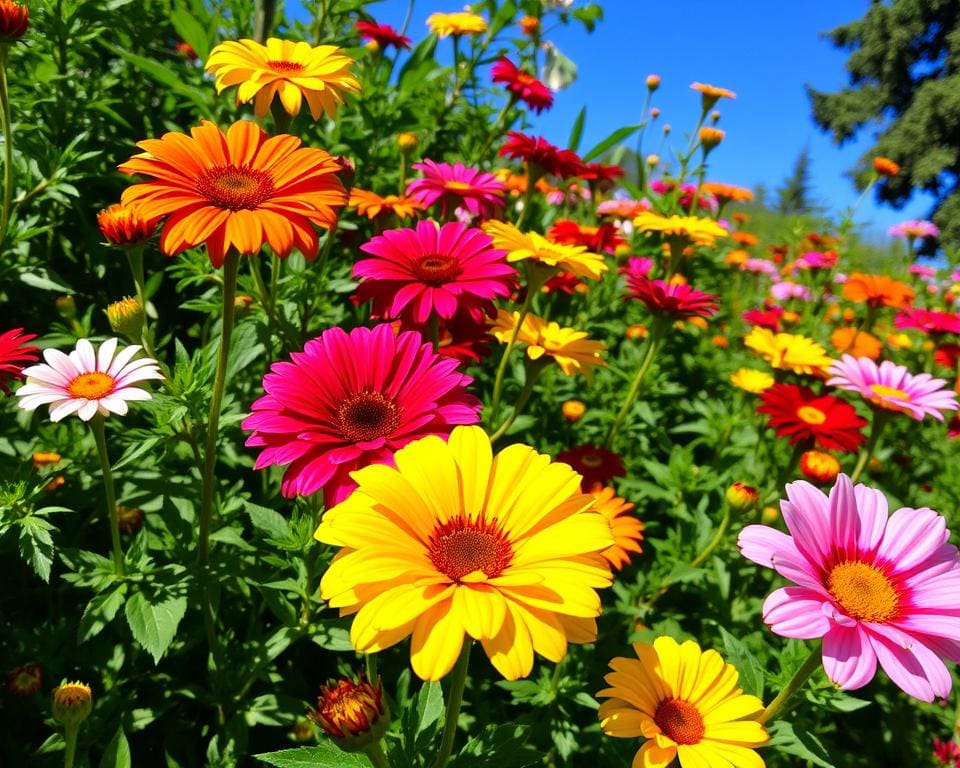 kleurige zomerbloemen