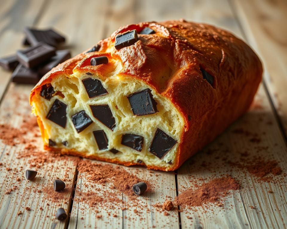 Brioche met chocolade