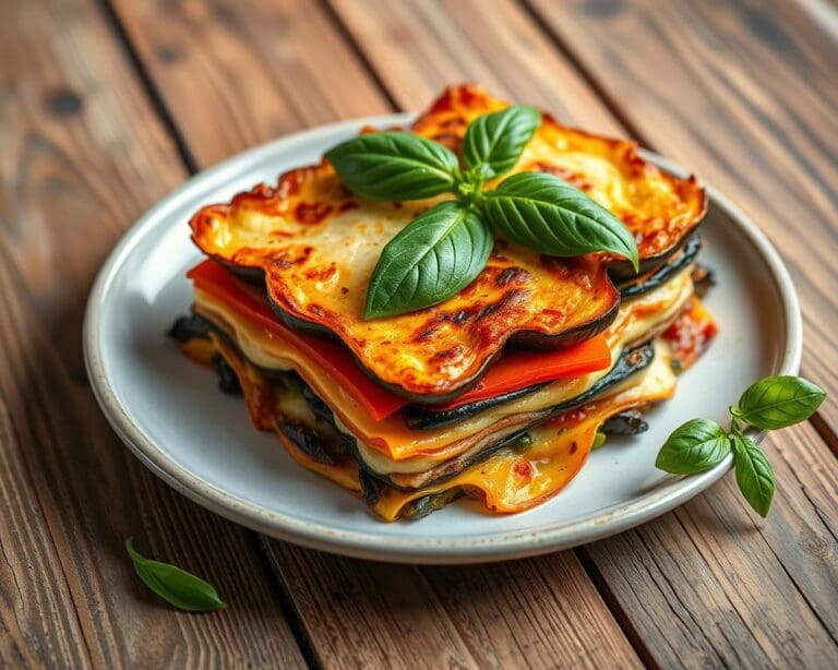 Courgette-lasagne met gegrilde groenten