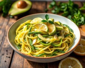 Courgettepasta met avocado en citroenroom