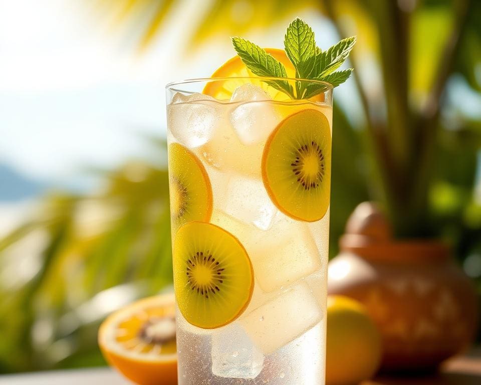 Kiwi-citroen fizz: Een sprankelende mocktail