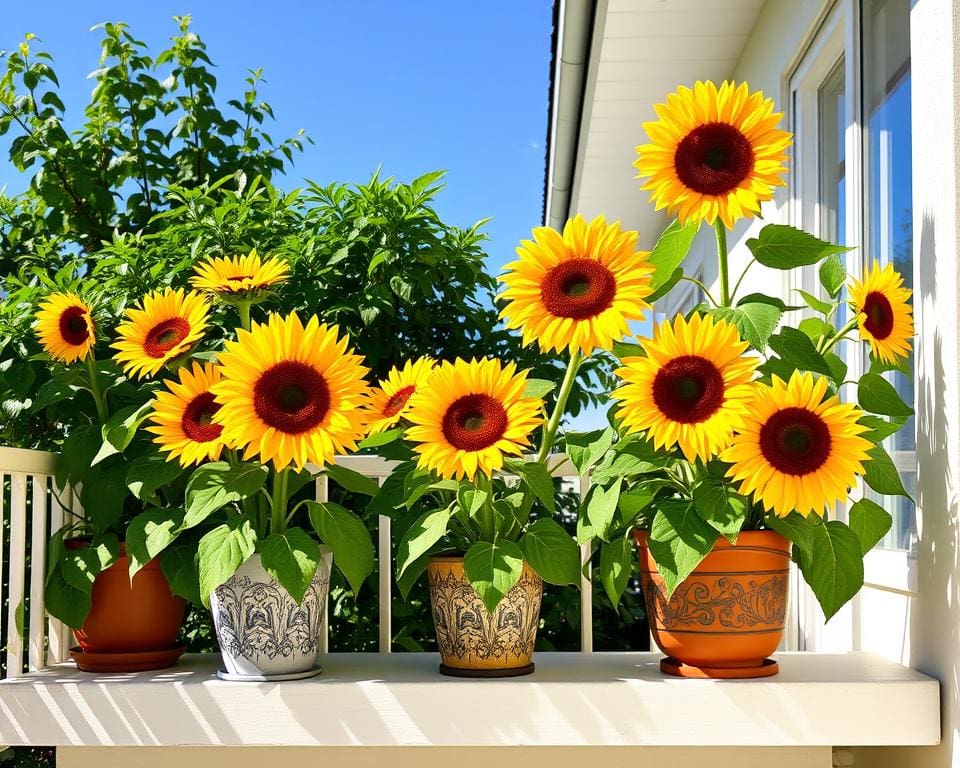 Kun je zonnebloemen in potten kweken?