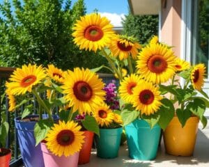 Kun je zonnebloemen in potten kweken?