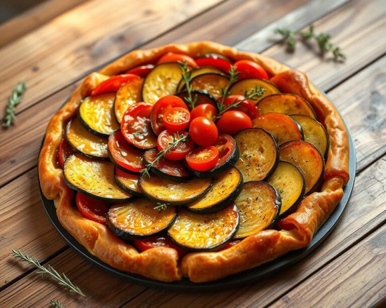 Ratatouille tarte tatin met Provençaalse kruiden