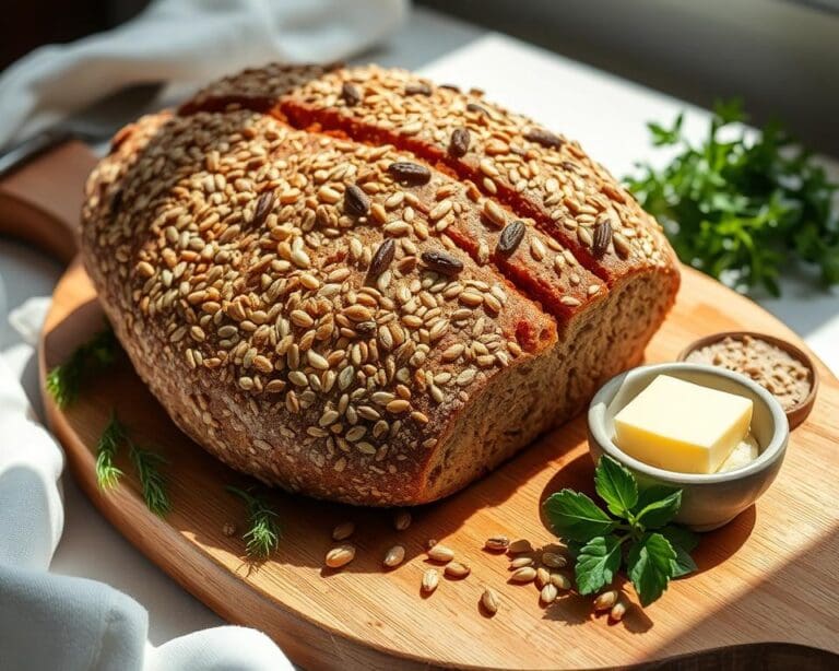 Speltbrood met zaden en noten voor bij de brunch