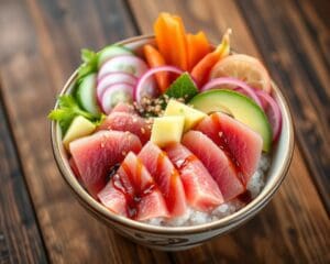 Sushi bowl met tonijn en avocado