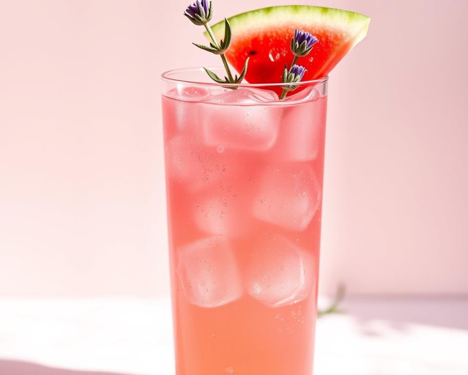 Watermeloen-lavendel fizz: Verfrissing in een glas