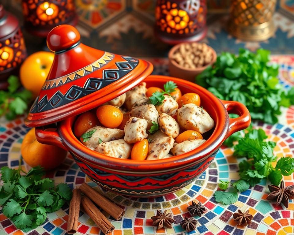 recept voor Marokkaanse tajine met kip en abrikozen