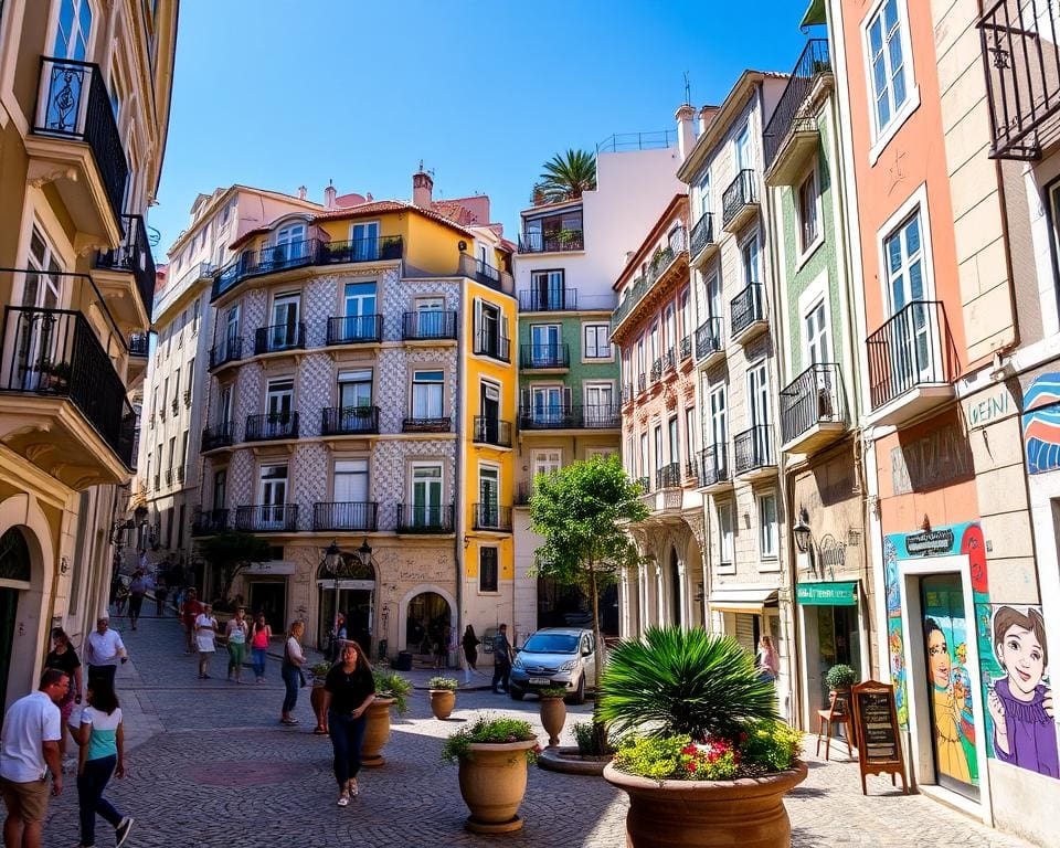 steile straten en levendige pleinen in Lissabon