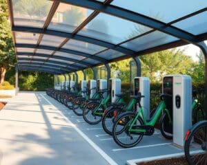 Elektrische fietsenstalling: beschermd en opgeladen