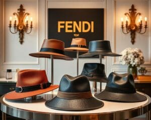 Fendi leren hoeden: Luxe en speelsheid gecombineerd