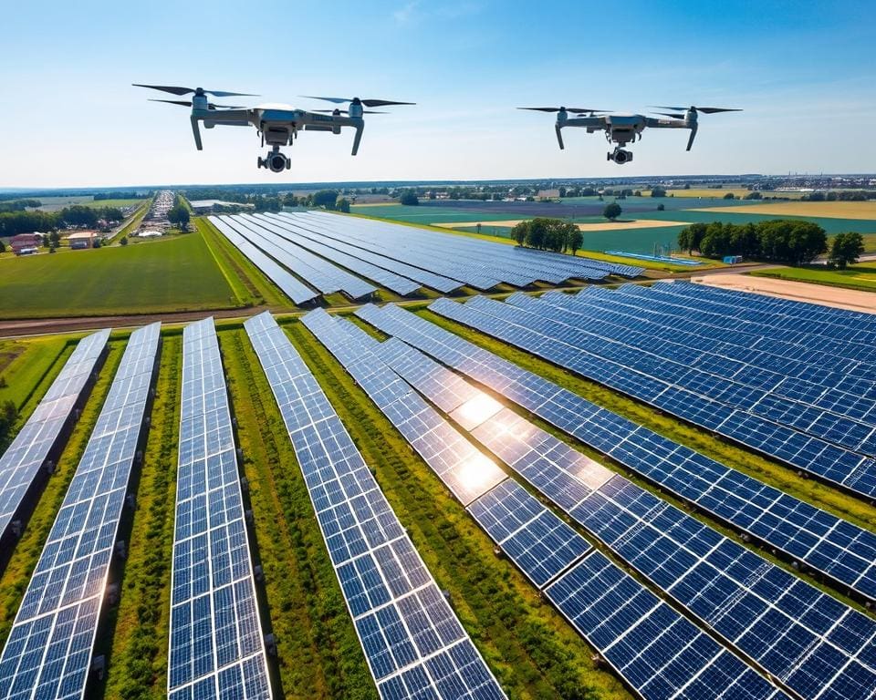 Hoe helpen drones bij het aanleggen van zonneparken?