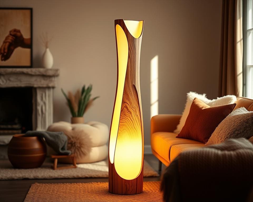 Houten vloerlamp: natuurlijk en sfeervol licht