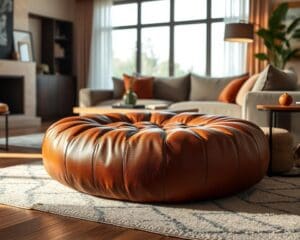 Leren poef: veelzijdig zitmeubel met een luxe look