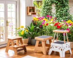 Opstapjes voor handige hoogte in huis en tuin