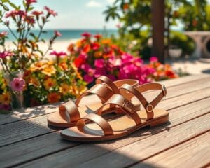 Prada leren sandalen: Voor een tijdloze zomerdag
