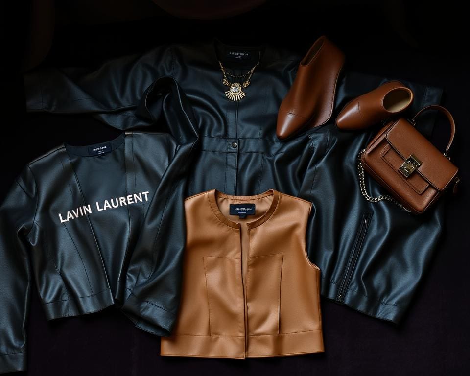 Saint Laurent leren tops: Voor een gedurfde look