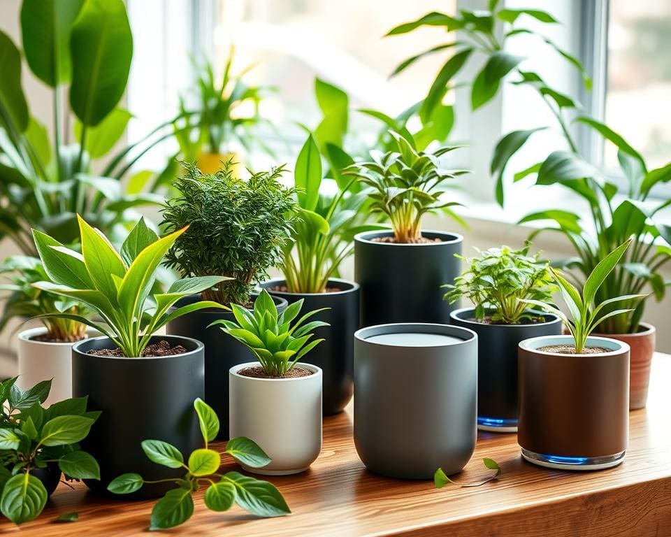 Slimme plantenpotten die water geven