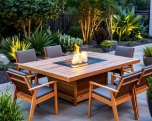 Tuintafels met een geïntegreerde vuurkorf