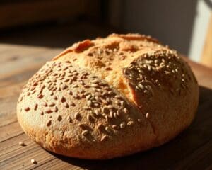 Volkoren zuurdesembrood met lijnzaad en zonnebloemzaden