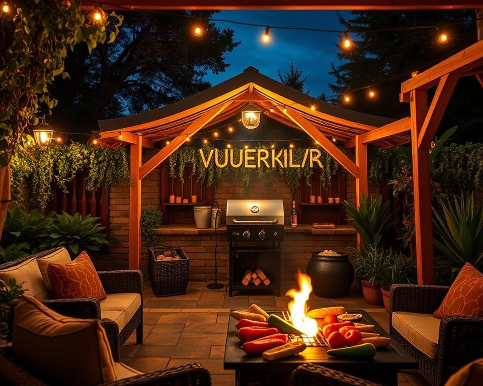 Vuurkorf met grill: sfeer en koken in de tuin