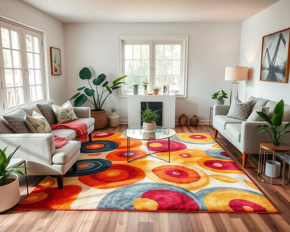 Woonkamer vloerkleed: voeg warmte en kleur toe