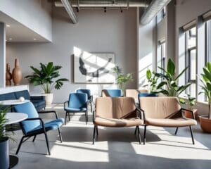 Blå Station-stoelen: modern design uit Zweden