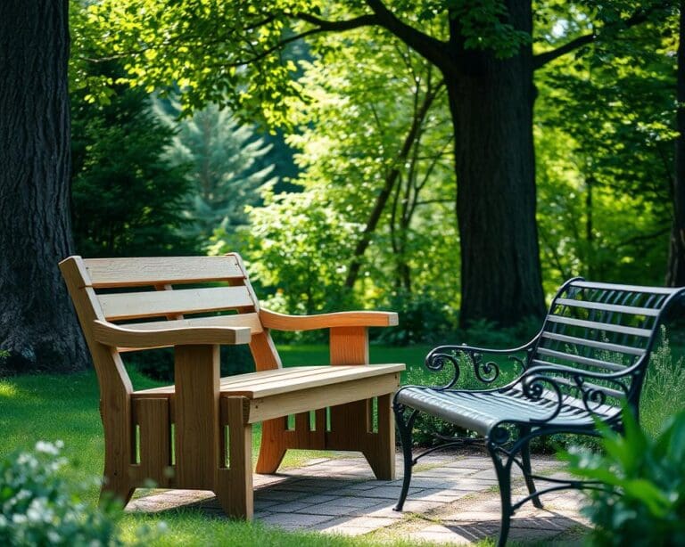 Is een tuinbank van hout beter dan van metaal?