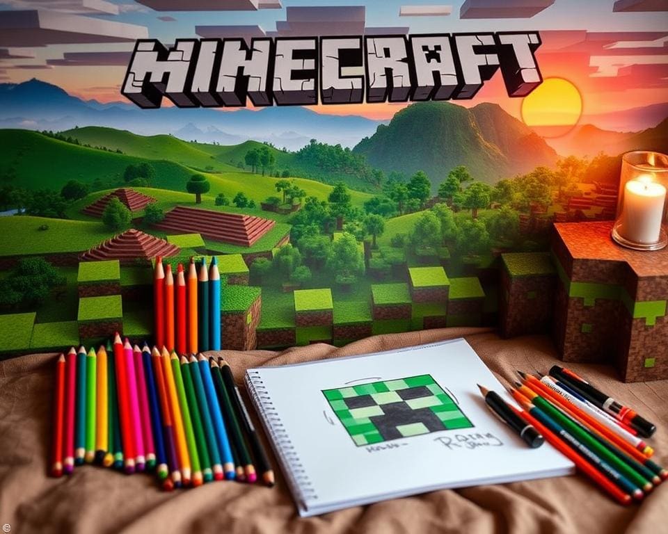 Wat zit er in de Minecraft tekendoos voor kinderen?