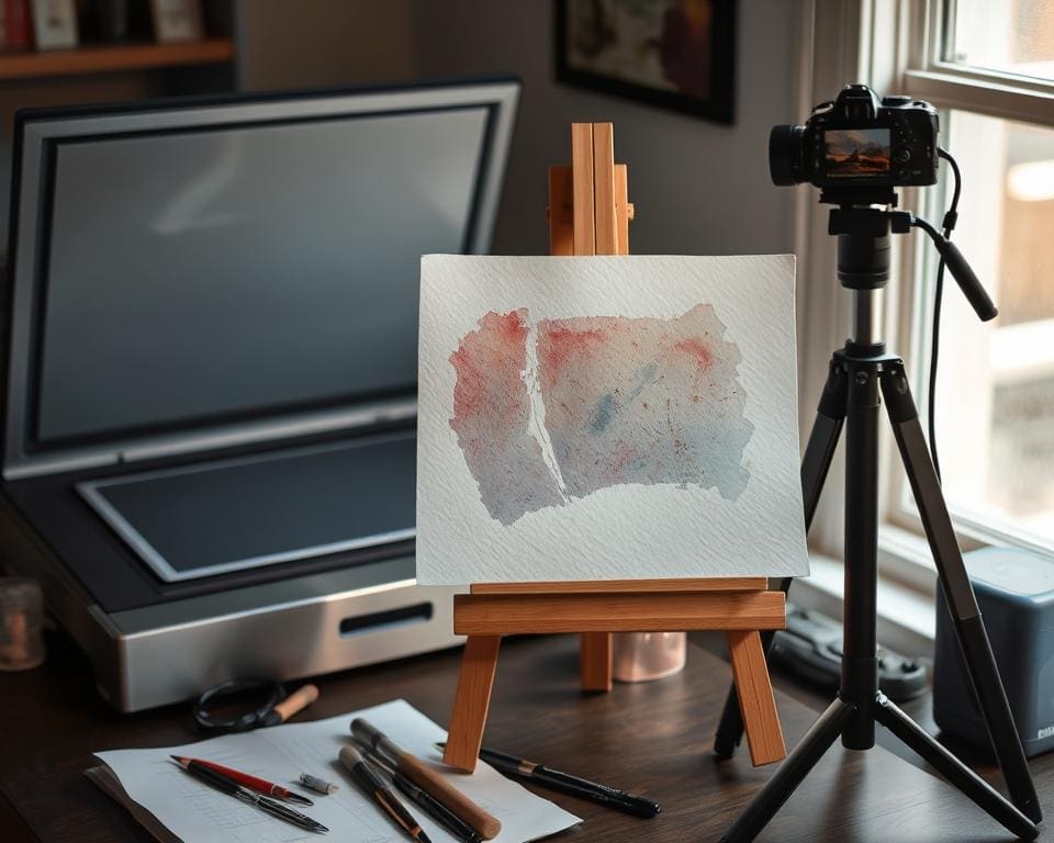scannen van aquarel
