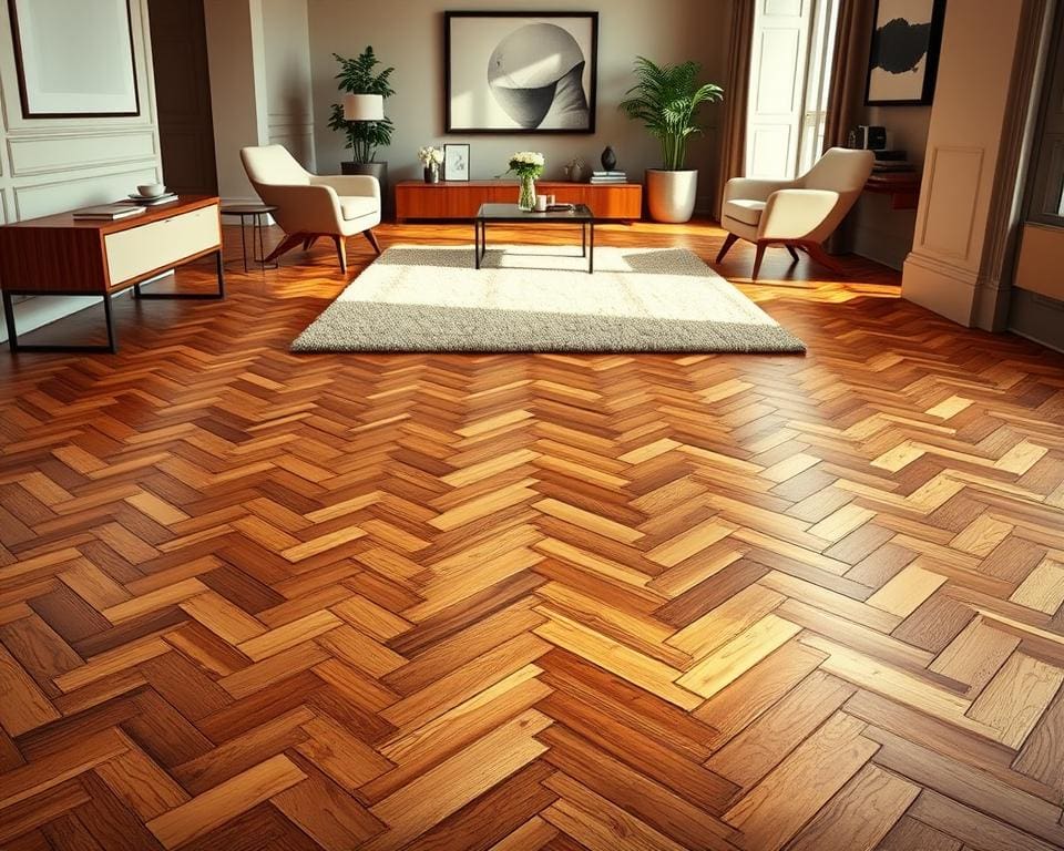 Een visgraatvloer die luxe uitstraalt