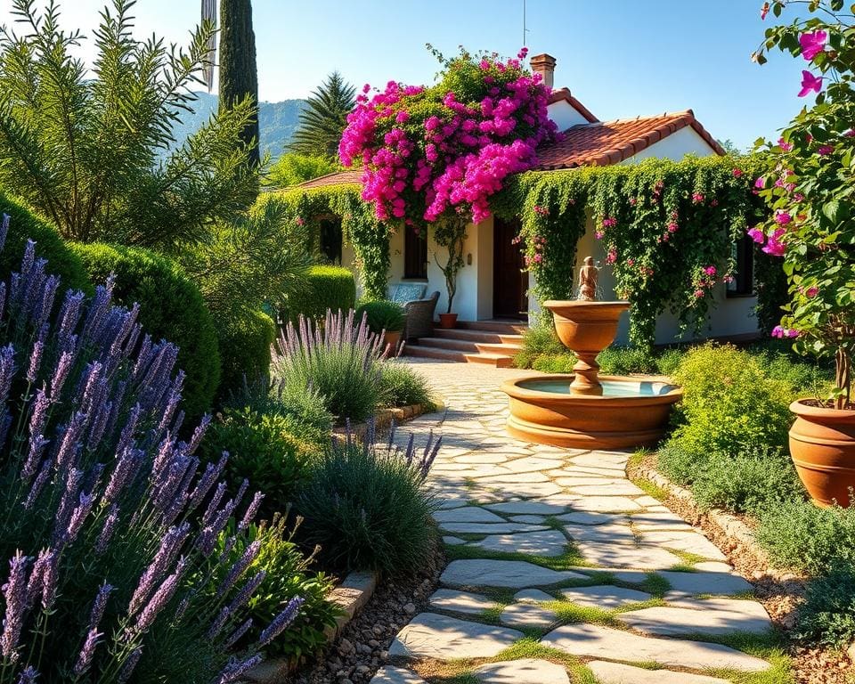 Hoe richt ik een mediterrane tuin in?