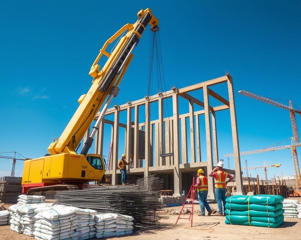 Hoe ondersteunt een betonpomp bij ruwbouwwerk?
